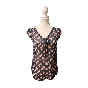 Atmosphere Sheer Floral Tie-Front‎ Blouse (Size 8)